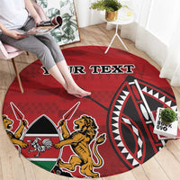 Personalized Kenya Coat Of Arms Round Carpet Ethnic Seamless Pattern
