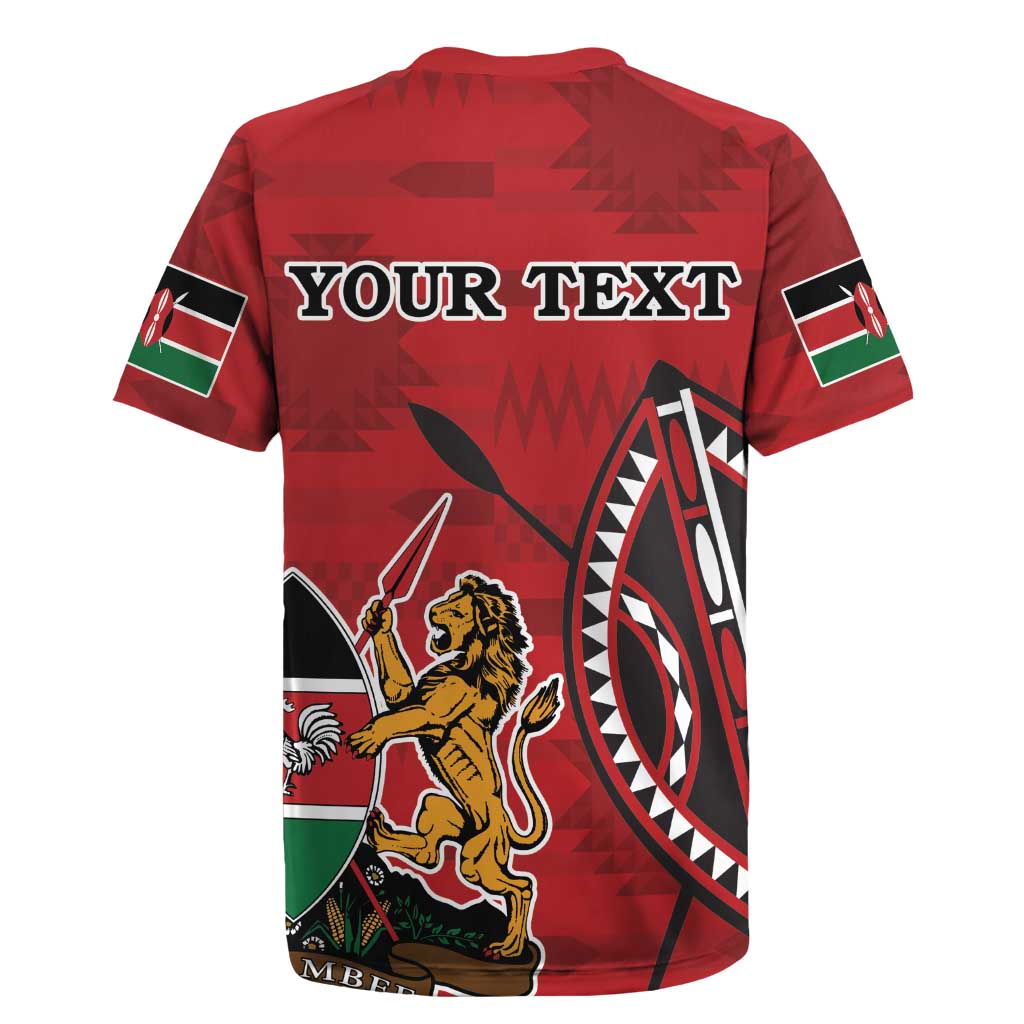 Personalized Kenya Coat Of Arms Rugby Jersey Ethnic Seamless Pattern - Wonder Print Shop