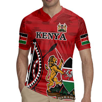 Personalized Kenya Coat Of Arms Rugby Jersey Ethnic Seamless Pattern - Wonder Print Shop