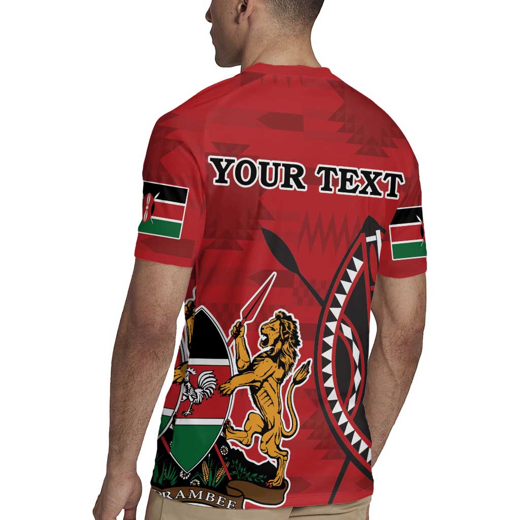 Personalized Kenya Coat Of Arms Rugby Jersey Ethnic Seamless Pattern - Wonder Print Shop