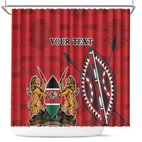Personalized Kenya Coat Of Arms Shower Curtain Ethnic Seamless Pattern