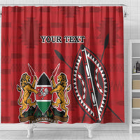 Personalized Kenya Coat Of Arms Shower Curtain Ethnic Seamless Pattern