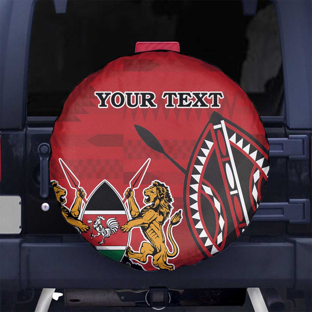 Personalized Kenya Coat Of Arms Spare Tire Cover Ethnic Seamless Pattern - Wonder Print Shop