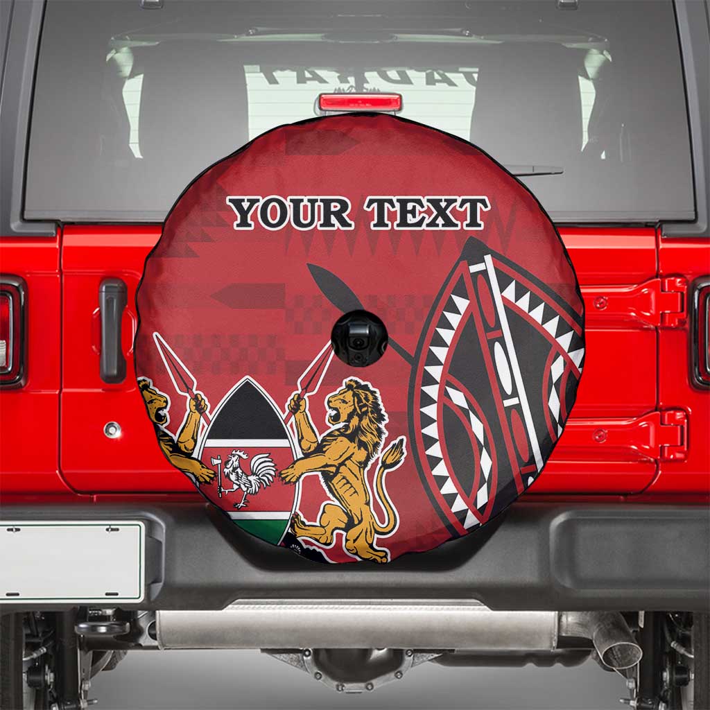 Personalized Kenya Coat Of Arms Spare Tire Cover Ethnic Seamless Pattern - Wonder Print Shop