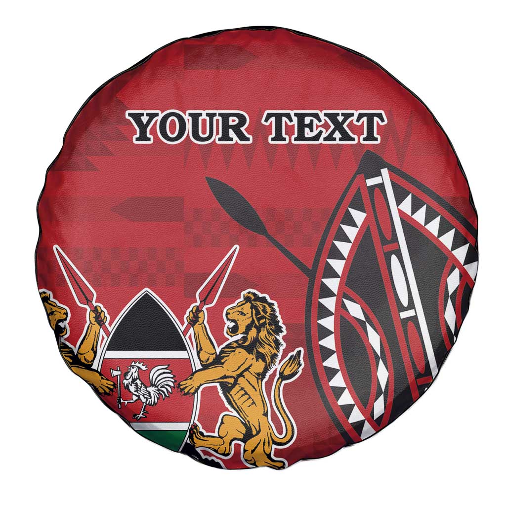 Personalized Kenya Coat Of Arms Spare Tire Cover Ethnic Seamless Pattern - Wonder Print Shop