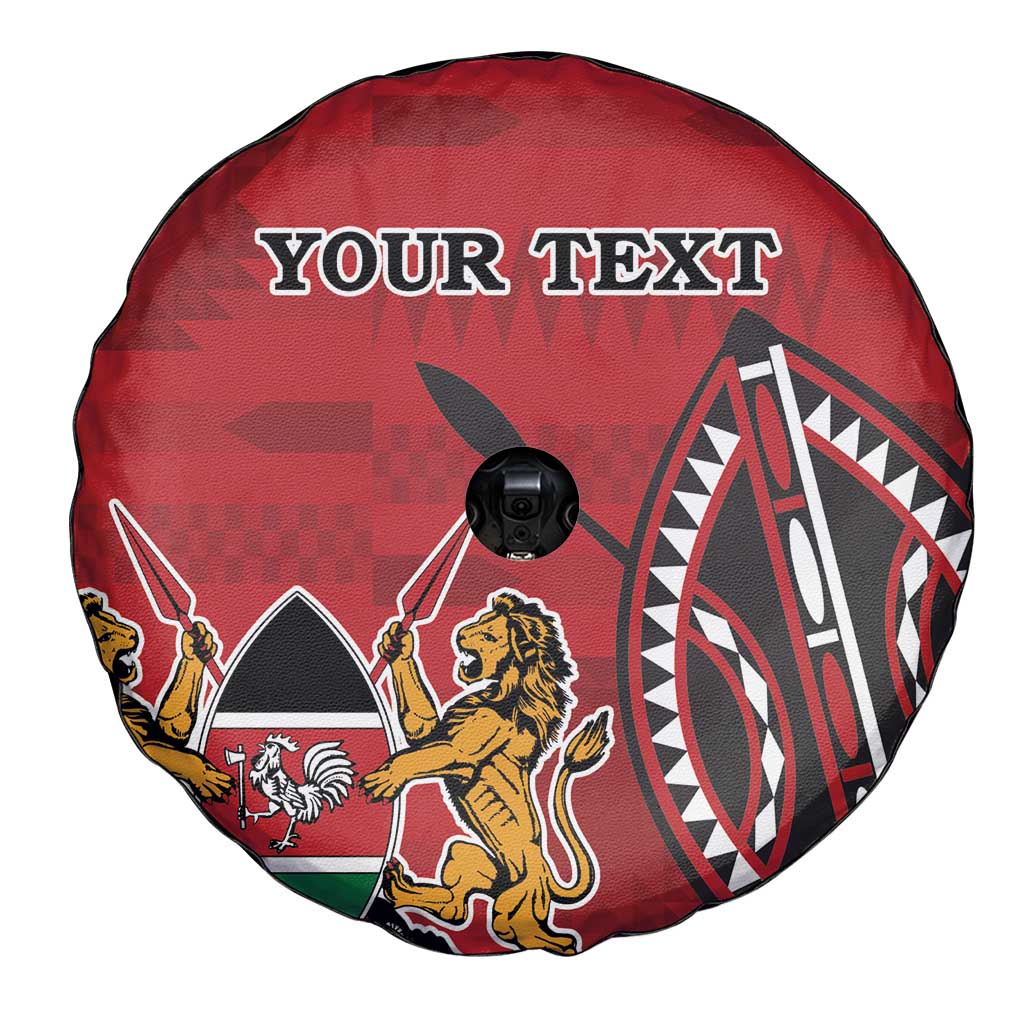 Personalized Kenya Coat Of Arms Spare Tire Cover Ethnic Seamless Pattern - Wonder Print Shop