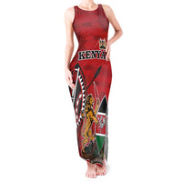 Personalized Kenya Coat Of Arms Tank Maxi Dress Ethnic Seamless Pattern - Wonder Print Shop