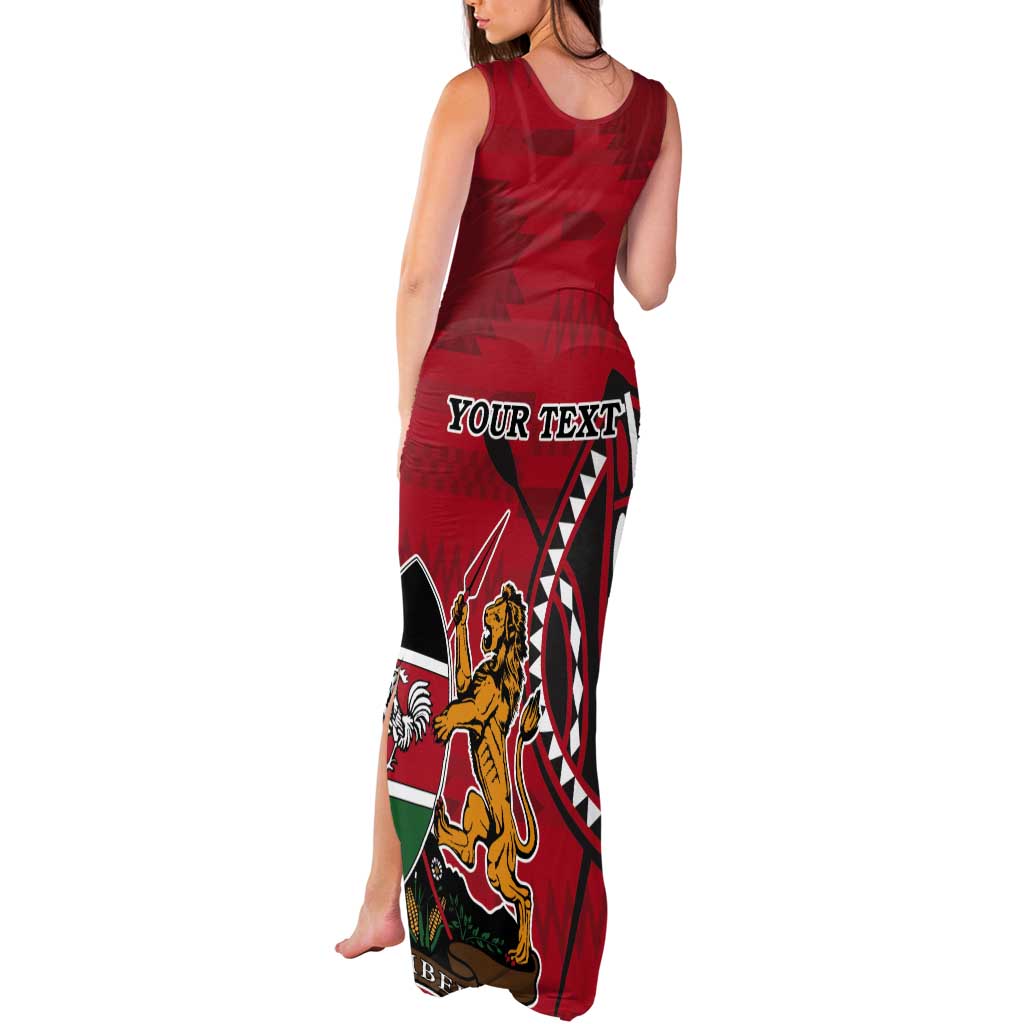 Personalized Kenya Coat Of Arms Tank Maxi Dress Ethnic Seamless Pattern - Wonder Print Shop