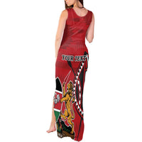 Personalized Kenya Coat Of Arms Tank Maxi Dress Ethnic Seamless Pattern - Wonder Print Shop