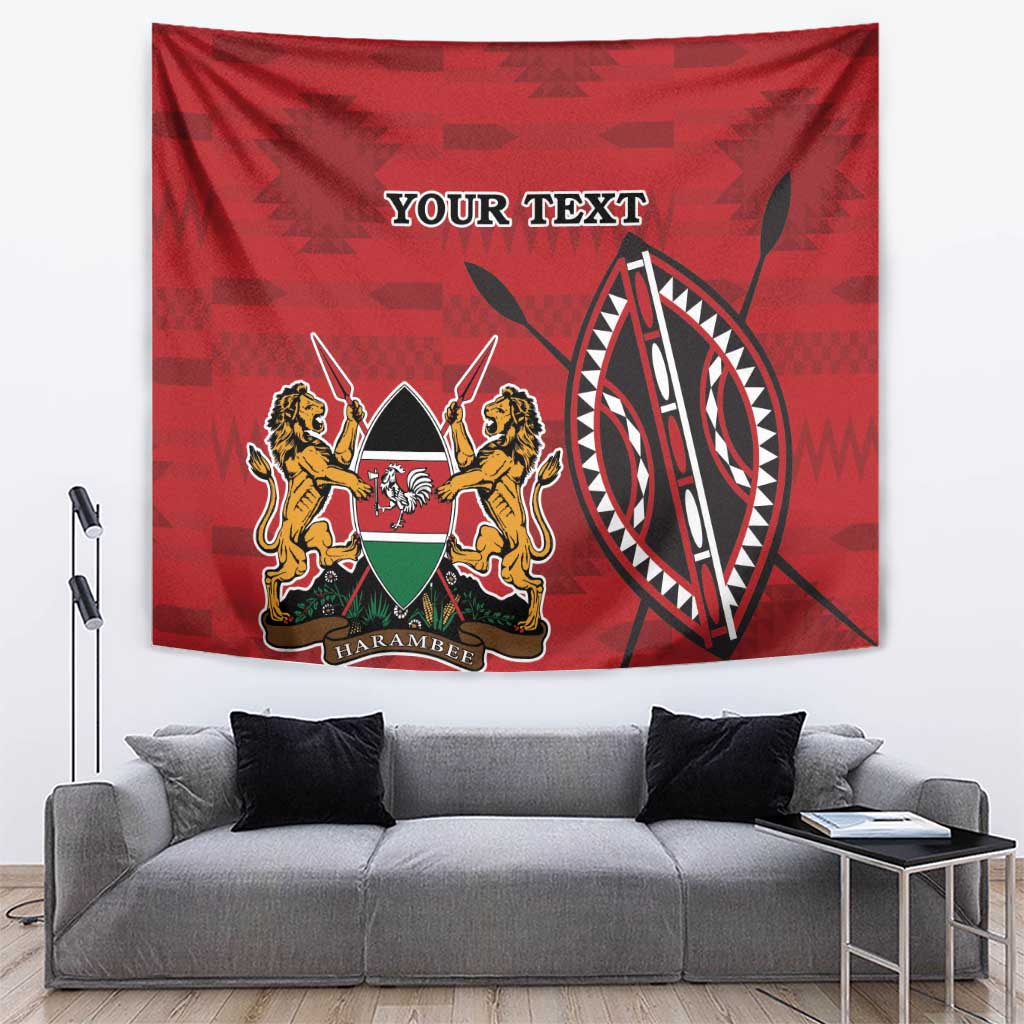 Personalized Kenya Coat Of Arms Tapestry Ethnic Seamless Pattern - Wonder Print Shop