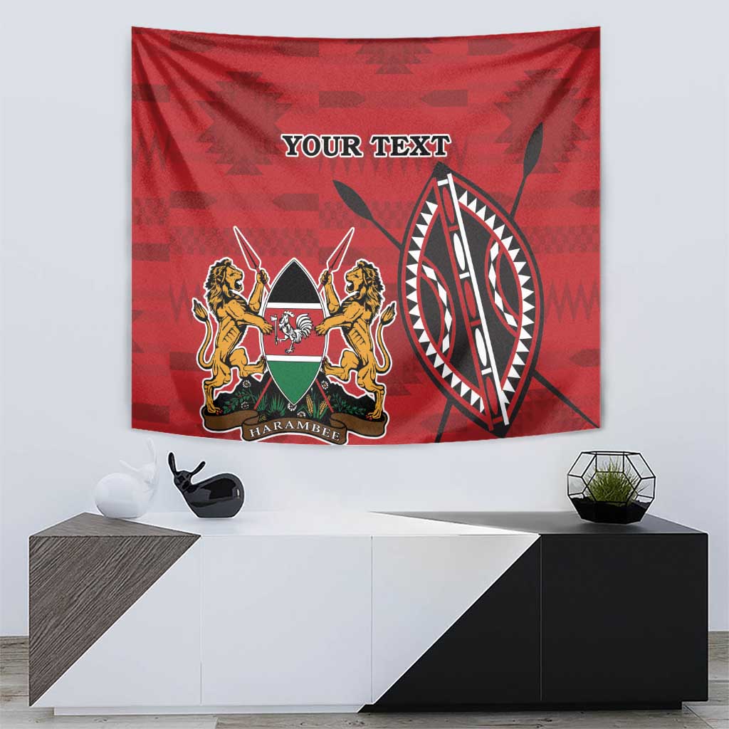 Personalized Kenya Coat Of Arms Tapestry Ethnic Seamless Pattern - Wonder Print Shop