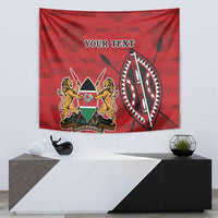 Personalized Kenya Coat Of Arms Tapestry Ethnic Seamless Pattern - Wonder Print Shop