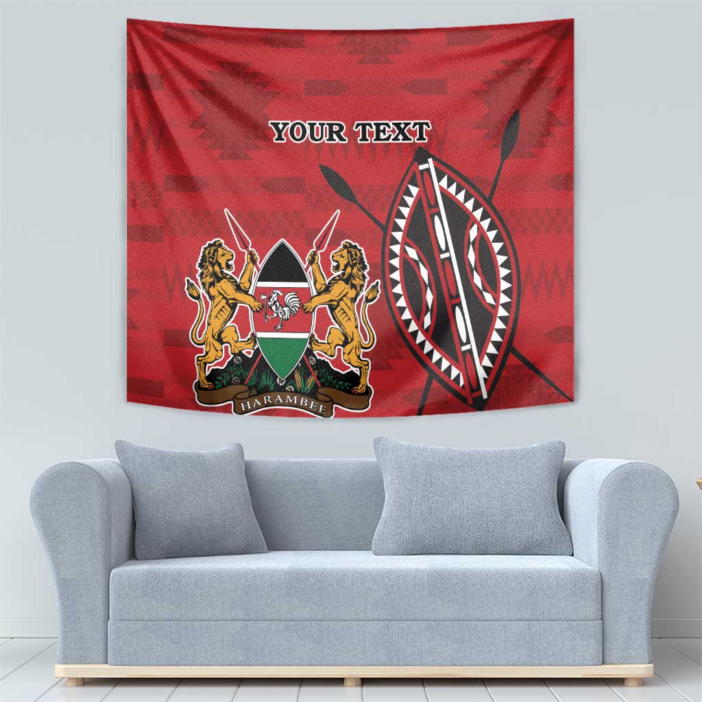 Personalized Kenya Coat Of Arms Tapestry Ethnic Seamless Pattern - Wonder Print Shop