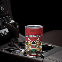 Personalized Kenya Coat Of Arms Tumbler Cup Ethnic Seamless Pattern - Wonder Print Shop
