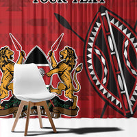 Personalized Kenya Coat Of Arms Window Curtain Ethnic Seamless Pattern - Wonder Print Shop