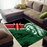 Kenya Lion Head Area Rug Flag Style - Wonder Print Shop