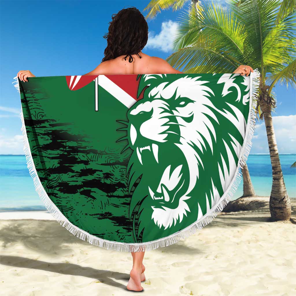 Kenya Lion Head Beach Blanket Flag Style - Wonder Print Shop