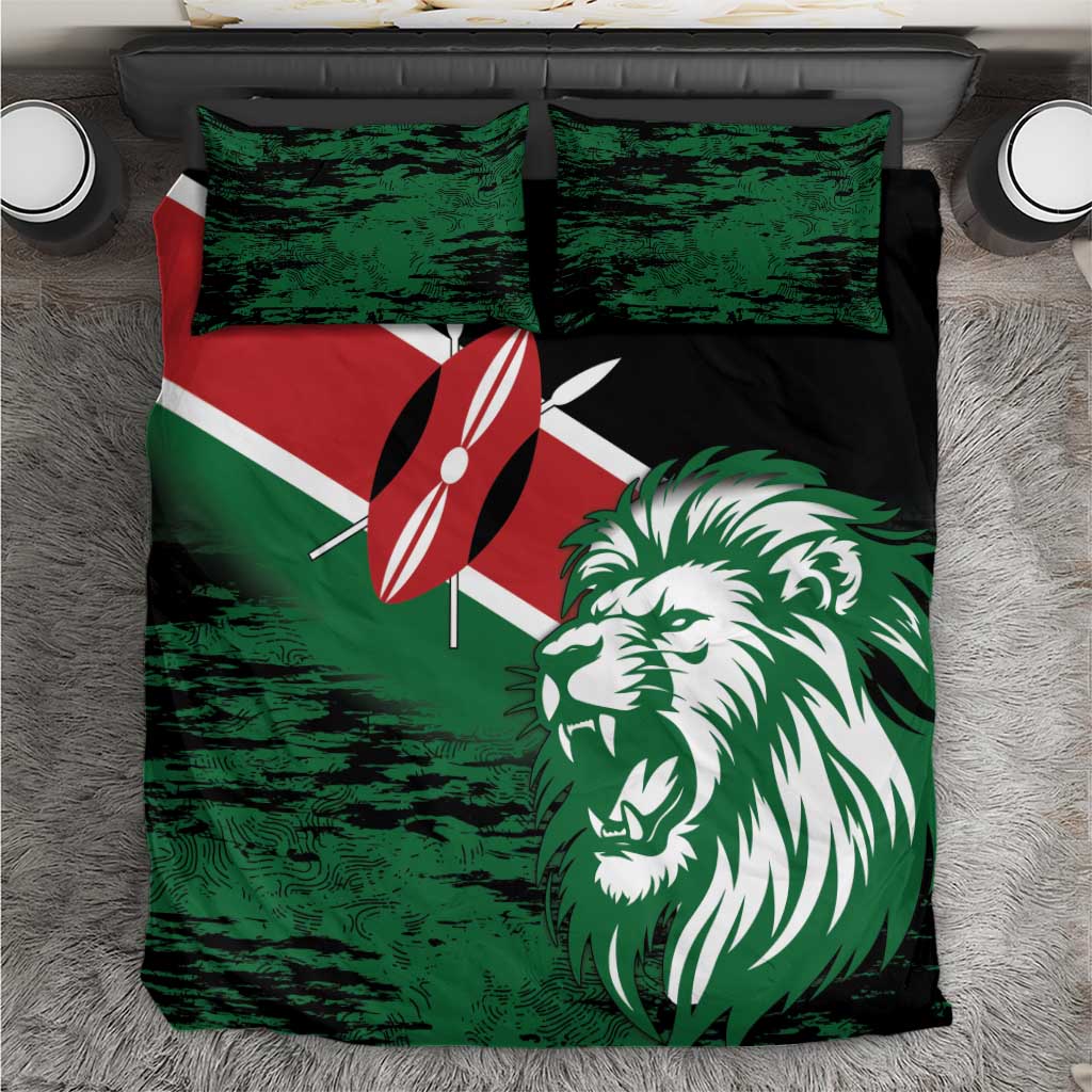 Kenya Lion Head Bedding Set Flag Style - Wonder Print Shop