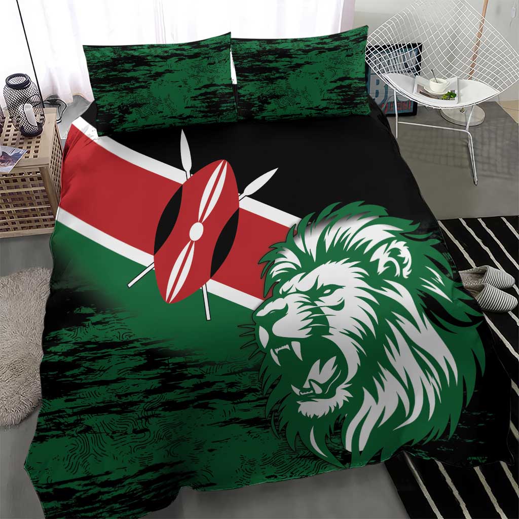 Kenya Lion Head Bedding Set Flag Style - Wonder Print Shop