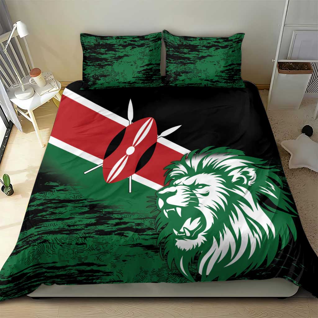 Kenya Lion Head Bedding Set Flag Style - Wonder Print Shop