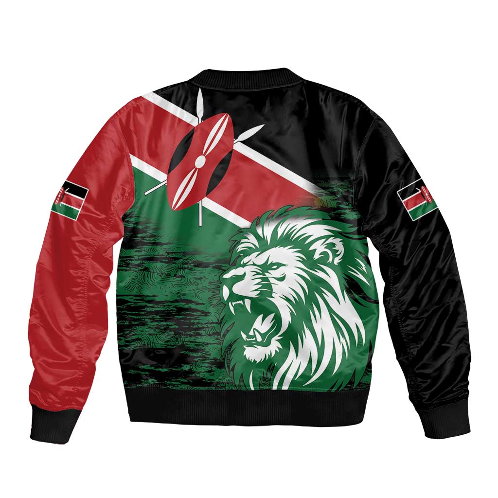 Kenya Lion Head Bomber Jacket Flag Style - Wonder Print Shop