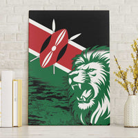 Kenya Lion Head Canvas Wall Art Flag Style - Wonder Print Shop