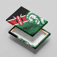 Kenya Lion Head Canvas Wall Art Flag Style - Wonder Print Shop