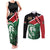 Kenya Lion Head Couples Matching Tank Maxi Dress and Long Sleeve Button Shirt Flag Style - Wonder Print Shop
