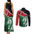 Kenya Lion Head Couples Matching Tank Maxi Dress and Long Sleeve Button Shirt Flag Style - Wonder Print Shop