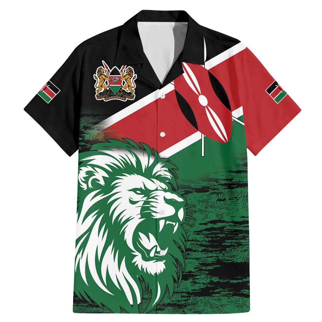 Kenya Lion Head Family Matching Mermaid Dress and Hawaiian Shirt Flag Style - Wonder Print Shop