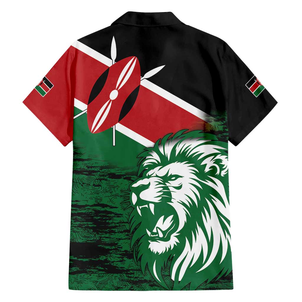 Kenya Lion Head Family Matching Off Shoulder Maxi Dress and Hawaiian Shirt Flag Style - Wonder Print Shop