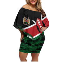 Kenya Lion Head Family Matching Off Shoulder Short Dress and Hawaiian Shirt Flag Style - Wonder Print Shop