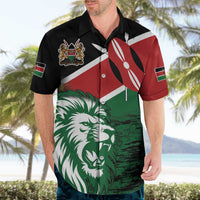 Kenya Lion Head Hawaiian Shirt Flag Style - Wonder Print Shop