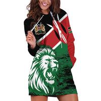 Kenya Lion Head Hoodie Dress Flag Style - Wonder Print Shop