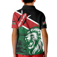 Kenya Lion Head Kid Polo Shirt Flag Style - Wonder Print Shop