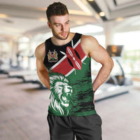 Kenya Lion Head Men Tank Top Flag Style - Wonder Print Shop