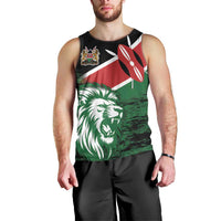 Kenya Lion Head Men Tank Top Flag Style - Wonder Print Shop