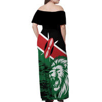 Kenya Lion Head Off Shoulder Maxi Dress Flag Style - Wonder Print Shop