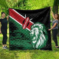 Kenya Lion Head Quilt Flag Style - Wonder Print Shop