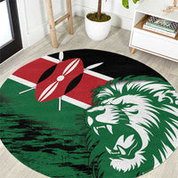 Kenya Lion Head Round Carpet Flag Style