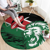 Kenya Lion Head Round Carpet Flag Style