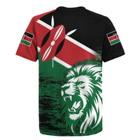 Kenya Lion Head Rugby Jersey Flag Style - Wonder Print Shop