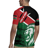 Kenya Lion Head Rugby Jersey Flag Style - Wonder Print Shop