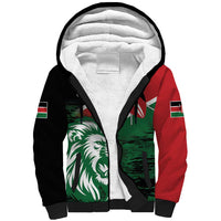 Kenya Lion Head Sherpa Hoodie Flag Style - Wonder Print Shop