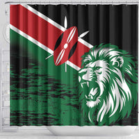 Kenya Lion Head Shower Curtain Flag Style