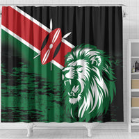 Kenya Lion Head Shower Curtain Flag Style