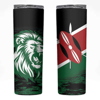Kenya Lion Head Skinny Tumbler Flag Style - Wonder Print Shop