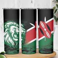 Kenya Lion Head Skinny Tumbler Flag Style - Wonder Print Shop