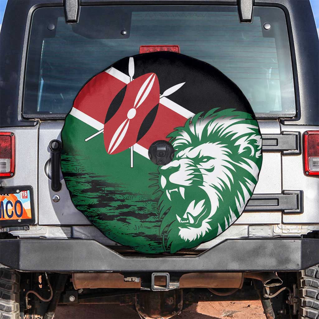 Kenya Lion Head Spare Tire Cover Flag Style - Wonder Print Shop