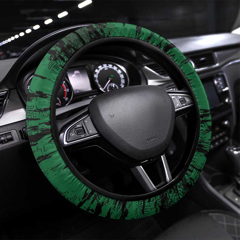 Kenya Lion Head Steering Wheel Cover Flag Style - Wonder Print Shop